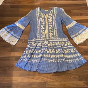 Tory Burch Embroidered Spanish Dropwaist Dress